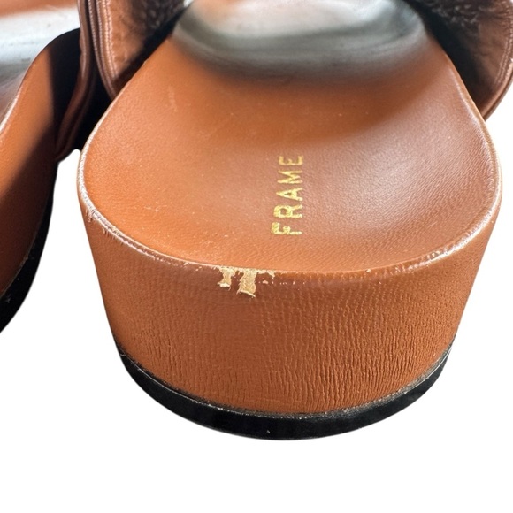 Frame Le Reese Slide Sandals in Tobacco, Size 39.5 - Picture 4 of 8
